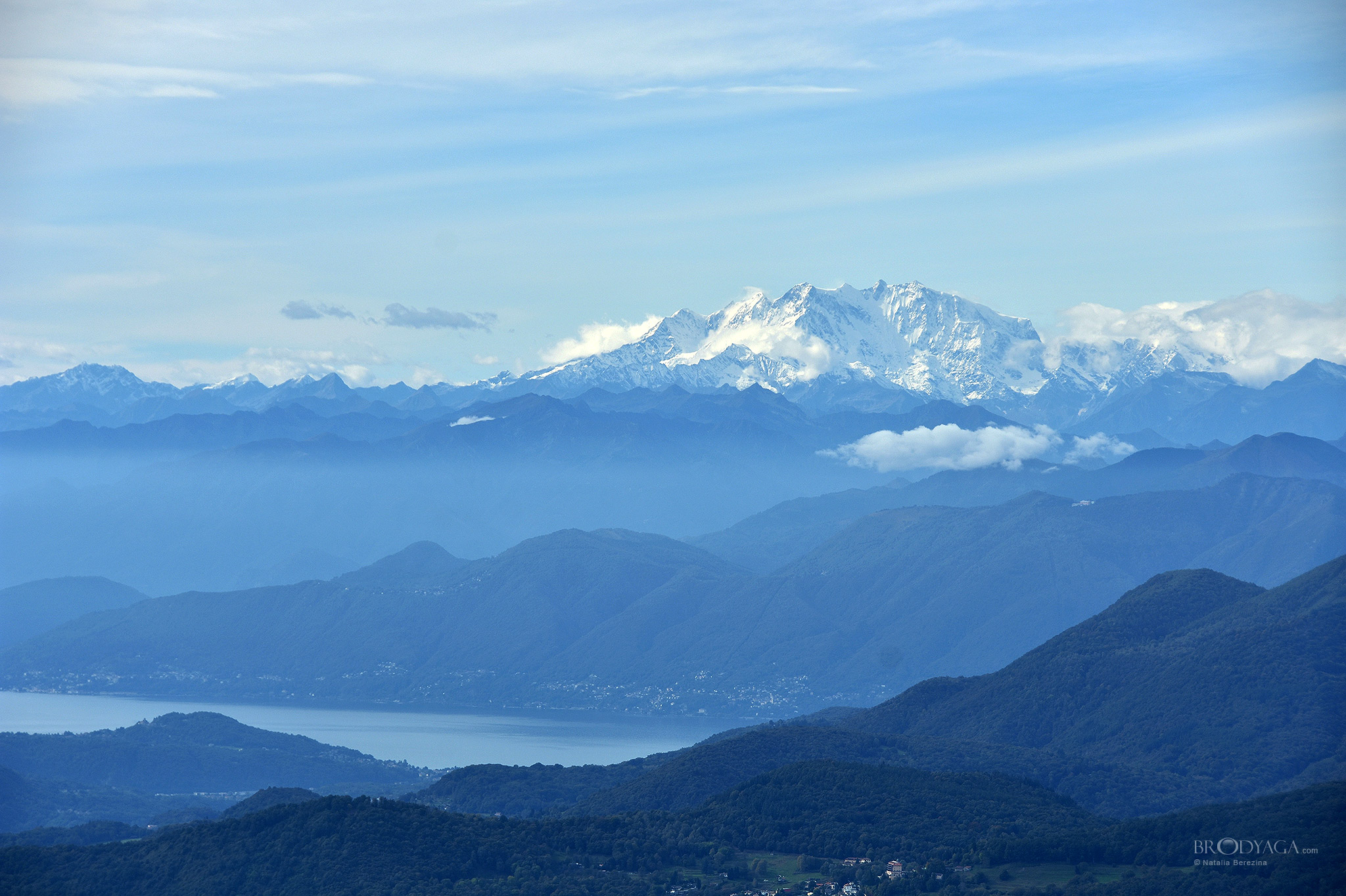 View to Monte Rosa from Monte Boglia (Lugano, Ticino)